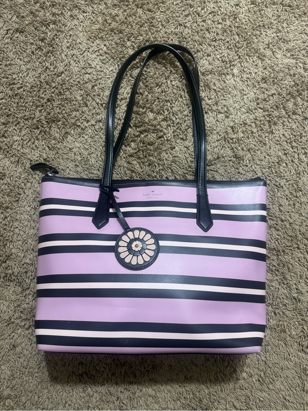 Kate Spade Pink Striped Tote Bag